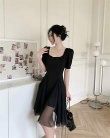 Plus Size Dresses - Black - View 5