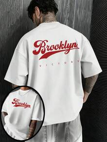 Ce t-shirt d'été pour homme est confectionné en pur coton confortable et respirant, et orné d'un motif à lettres à la fois simple et original. Son col rond lui confère un style urbain décontracté. Ce t-shirt à manches courtes est le cadeau idéal pour faire plaisir à vos proches. - Blanc - Voir 1