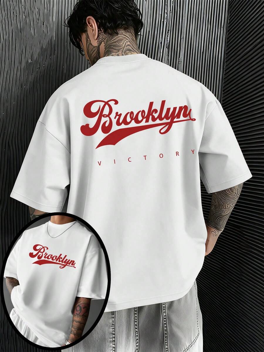 Ce t-shirt d'été pour homme est confectionné en pur coton confortable et respirant, et orné d'un motif à lettres à la fois simple et original. Son col rond lui confère un style urbain décontracté. Ce t-shirt à manches courtes est le cadeau idéal pour faire plaisir à vos proches. - Blanc - Voir 1
