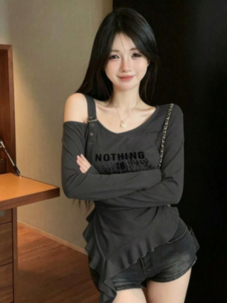 Women Tops - Grey - View 1