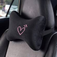 Pink Heart Print Car Pillow, Car Neck Pillow Car Interior Decor, Women's Car Accessories, Car Cushion, Suitable For All Vehicle Models - Multicolor - View 13