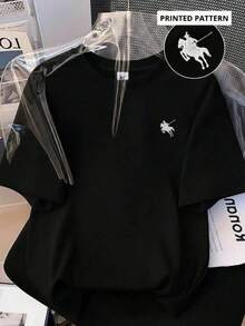 Camiseta Casual - Tejido de Poliéster Transpirable con Estampado Geométrico, Cuello Redondo Ligero y Elástico, Cómoda para Todas las Estaciones, Ropa de Ocio, Estilo Sencillo, Textura Suave, Diseño Moderno, Ajuste Cómodo, Camisa Activa y Duradera 100% algodón, estilo Y2K Bababask - Negro - Ver 6