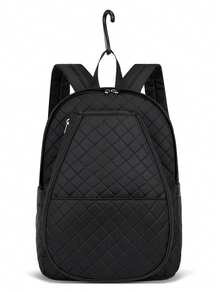 Stylish Quilted Tennis Backpack For Women And Men, Large Capacity Sports Bag With Racket Holder, Multi-Pocket Design For Tennis, Gym, Outdoor Activities, And Travel, Water-Resistant Lightweight Commuter Backpack For Daily Use - Multicolor - View 12