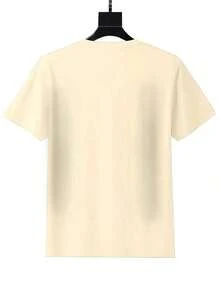 Comfortable "Western Cowboy Horn" Pattern, Comfortable Retro Style, Suitable For Everyday Wear - Retro Casual Top, Soft And Stretchy Round Neck, Suitable For Spring, Summer And Autumn, Women's Casual Shirt; Women's T-Shirt; Women's Spring And Summer Clothing; Loose And Versatile Short-Sleeved T-Shirt For Women - 杏 - 查看 6