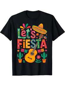 Under The RadarCamiseta deportiva informal de manga corta para Camiseta de Carnaval Mexicano del 5 de Mayo para Mujer - Celebra con un diseño que presenta maracas, sombreros de paja y cactus. - Top casual de verano de manga corta y cuello redondo - - Trajes de mexicanos de colores vivos (cómodos y transpirables) Ropa festiva de fácil cuidado, Estampados con temático navideña, conjuntos para padres e hijos, K-regalos para el Día de la Madre, camisetas del Mundial, camisetas de personajes de anime playeras de hombre, ropa de hombre, camisas para hombre, ropa de niña, ropa de chico, camisetas de chico, blusas para mujer-Vintage Street Style Unisex Loose Cotton Short Sleeve Crew Neck T-Shirt - Negro - Ver 1