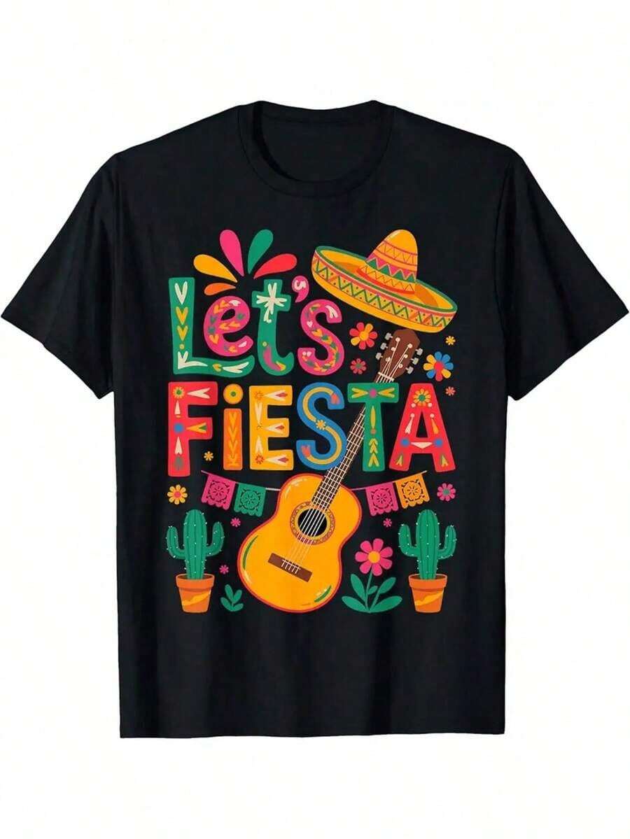 Under The RadarCamiseta deportiva informal de manga corta para Camiseta de Carnaval Mexicano del 5 de Mayo para Mujer - Celebra con un diseño que presenta maracas, sombreros de paja y cactus. - Top casual de verano de manga corta y cuello redondo - - Trajes de mexicanos de colores vivos (cómodos y transpirables) Ropa festiva de fácil cuidado, Estampados con temático navideña, conjuntos para padres e hijos, K-regalos para el Día de la Madre, camisetas del Mundial, camisetas de personajes de anime playeras de hombre, ropa de hombre, camisas para hombre, ropa de niña, ropa de chico, camisetas de chico, blusas para mujer-Vintage Street Style Unisex Loose Cotton Short Sleeve Crew Neck T-Shirt - Negro - Ver 1