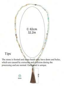 SGIAWETA-6mm 108 Mala Beaded Necklace Natural Tiger Eye Stone Knotted Necklace Tassels Long Chain Men Women Meditation Jewelry Bohemia Style-Birthdaygift - Multicolor - View 9