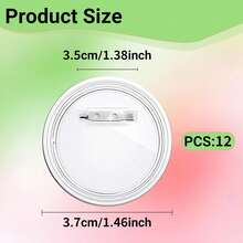 12 Pcs Badge Making Kit,  Clear Button Pin Badges Kit Acrylic Design, For DIY Crafts Gifts Party For Students Craft Activities At Home School Office Use - Transparent - View 3