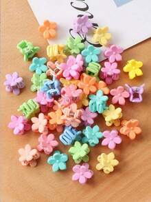 30 piezas Pasadores de pelo con mini flores de colores aleatorios - Multicolor - Ver 5