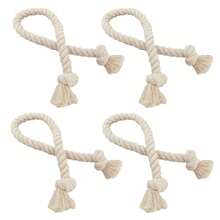 4pcs Beige Woven Tie Backs, Modern Minimalist Style Window Curtain Decorative Tiebacks - 4pcs - View 2