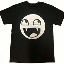 [100% Algodón] Camiseta Epic Face Vampire Y2K Goth Emo Scene Tapout Golf, Regalo para Hombres y Mujeres, Camiseta Fresca de Verano, Estilo Unisex - Negro - Ver 1
