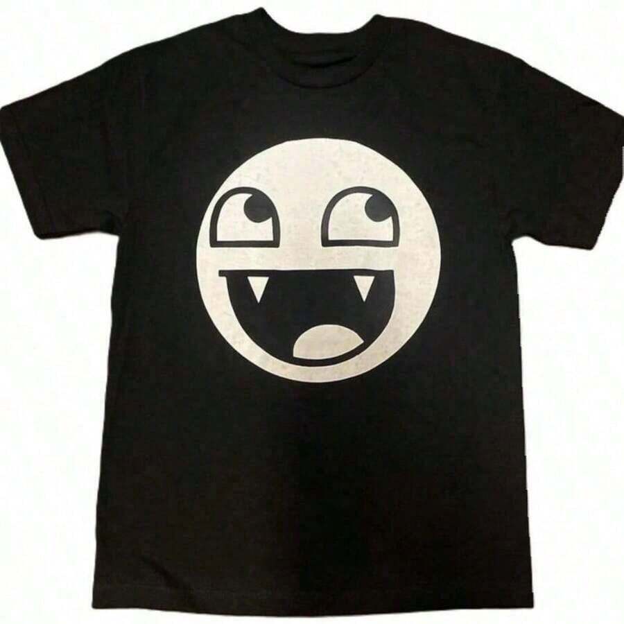 [100% Algodón] Camiseta Epic Face Vampire Y2K Goth Emo Scene Tapout Golf, Regalo para Hombres y Mujeres, Camiseta Fresca de Verano, Estilo Unisex - Negro - Ver 1