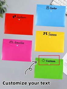 [Custom] 5pcs/Set Thick A4 Solid Color Polypropylene Document Folders With Snap Closure, Waterproof File Storage Bags For Storing Exam Papers, Archives Etc., Suitable For Students Back To School And Office Use, School File Folders - Multicolor - View 1