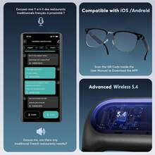 Smart Audio Glasses, Physically-Changing Lenses, 6H Playtime, Touch Control, Voice Assistant, All-Day Comfort For Indoor & Outdoor, Translation In 164 Languages, Video Translation And Meeting Notes. - Xem 6