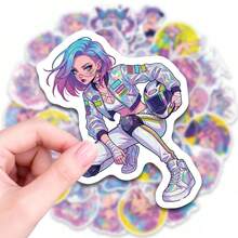 50pcs Anime Cool Girl Stickers, Japanese Style Personalized Stickers, Handmade Account Decoration Stickers, Perfect For Decorating Journals, Scrapbooks, Bullet Notebooks, Planners, Water Bottles, Phone Cases, Laptops, Etc. - Multicolor - View 7