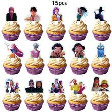 Hasbro Decoraciones de pastel con tema de cantante de música, decoraciones de cupcakes con dibujos animados de cazadores de música, adecuados para decoración de pastel de cumpleaños, recuerdos de fiesta de cumpleaños de banda de música pop - Ver 5