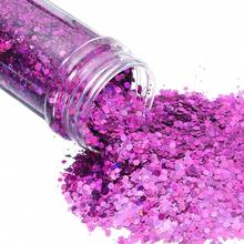 90ML Bottled Chunky, Nail Glitter Powder,PET Flake Mixed Fine Powder For Snowglobe Tumbler,Craft,Resin,Festival Decor,Nail Decoration - Violet Purple - View 3