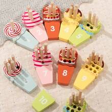 Montessori Sensory Early Education Math Learning Sticks, Color Recognition Matching Board Wooden Peg Game Educational Toys For Kids - Multicolor - View 9