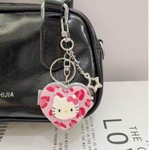 1個時尚可愛 Kitty 心形鏡子鑰匙圈，Hello Kitty 鏡子鑰匙圈，Kitty 白色鑰匙圈，便攜式鏡子鑰匙圈，HK 包包吊飾，女孩背包配件，適用於包包、背包、車鑰匙或手提包，適合旅行、日常使用和特殊場合，生日禮物、派對禮物、汽車配件、耳機殼配件、學校配件，最佳禮物，可愛哥德風，Y2K - 多色 - 查看 14