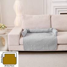 1pc Classic Pattern Ultrasonic Treated Pet Bed, Anti-Slip Scratch-Resistant Pet Sofa Bed, With Washable Sofa Cover And Pillow. Suitable For Dogs And Cats, Fits Sofa, Bed And Car Pet Bed - Light Grey - View 12