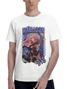 Namjoon Vintage Aesthetic Collage Graphic T-Shirt, B.T.S RM Fan Cotton TeeRopa Hombre Cosas Para Hombre Ropa De Mujer Women Clothing Casual Blusas Bonito - Blanco - Ver 8