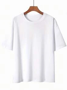 Edición Limitada, Camiseta con Estampado Have A Nice Day, Manga Corta, Cuello Redondo, Top Casual para Verano, Ropa de Mujer, Algodón Ligero - Blanco - Ver 4