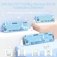 ATTACK SHARK 120键PBT双色注塑全键帽套装，ASA高度，ANSI美式布局，适用于61/68/87/98/104/108键机械键盘，兼容Cherry、Gateron、Otemu、Kailh MX轴体 - 查看 4