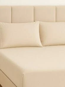400 Thread Count Premium Bedding Set With Stick Stitch Finish - Straw - View 3