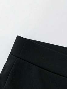 Pantalones acampanados unicolor - Negro - Ver 5