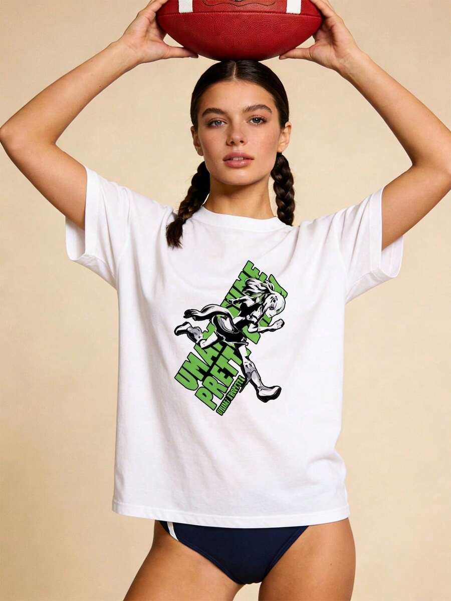 Camiseta de manga corta con cuello redondo suave y casual de verano para mujer, tops para salir, vintage, Gen Z, tops, curvas, ropa Y2K, algodón, Italia, Grecia, tops de mujer, tops bonitos, camisetas gráficas, conjuntos de primavera, estilo callejero americano, casual deportivo, estilo unisex, estilo casual urbano, casual, jersey, camisetas holgadas, ropa de calle retro, estilo de los 90, estilo de los 2000, subcultura, estilo europeo, tops negros, tops blancos, conjuntos de fiesta de los 90. Blanco - Blanco - Ver 1