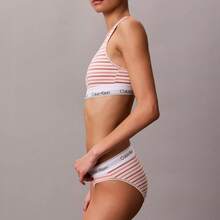 Calvin Klein Icon Cotton Modal Bikini QF8520  Thongs For Women Underwear - Pulse Stripe Mango Fizz - View 4
