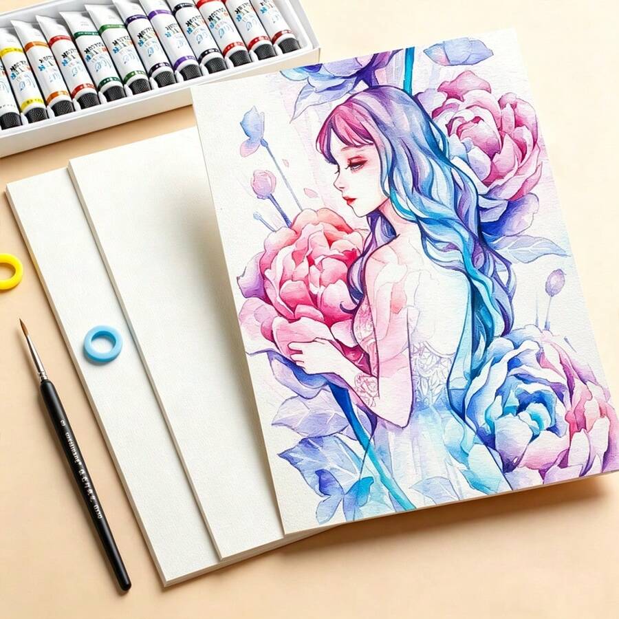 20张8K/16K水彩纸,300克厚,米白色,中等粗糙纹理,适合艺术学生和初学者使用。 - 20張 - 查看 1