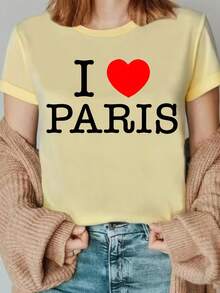 1 camiseta con estampado de París, recuerdo de vacaciones en París, 180g 100% algodón - Blanco - Ver 9