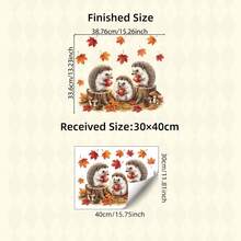 1pc/3pcs Cute Cartoon Hedgehog Stump Maple Leaf Static Window Sticker, Premium Glue-Free PVC Reusable Electrostatic Cling, Autumn Winter Seasonal Design, Perfect For Kids Room Glass Window, Living Room And Home Indoor Festival Decorative Ornament - Double-sided Viewing - View 4