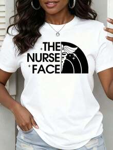 The Nurse Face T Shirt For Nurses Medical Profession Gift Black Tee Women Casual Wear Healthcare Worker Apparelplayeras De Mujer - 白色 - 查看 12