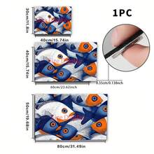 1pc Abstract Fish School Pattern Silica Gel Carpet, Easy To Clean, 3D Printed Rectangular Rug, Suitable For Entryway, Living Room, Kitchen, Bedroom, Hallway, Bathroom, Laundry Room - Polyester Carpet, Suitable For Indoor And Outdoor Home Decor - Multicolor - View 8