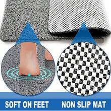 Alfombrillas de ducha antideslizantes, 16.0 x 35.6 pulgadas de largo, alfombrilla de bañera antideslizante para bañera, alfombrillas de ducha para duchas antideslizantes para personas mayores, alfombrilla de ducha antideslizante de lufa, alfombrilla de ducha para interior de ducha, color gris - Gris - Ver 4
