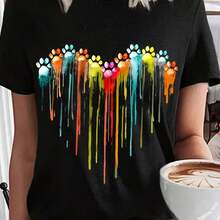 Plus Size Casual T-Shirt - hitam - View 2