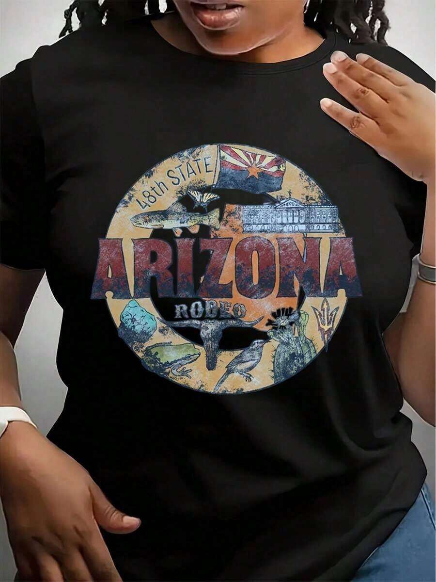 Camiseta Retro de Arizona, Camiseta del Estado de Arizona, Camiseta Local de Arizona, Camiseta con Mapa del Estado de Arizona, Camiseta de Arizona, Regalo de Viaje de Arizona - Negro - Ver 1