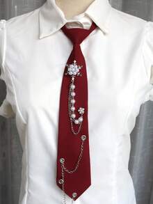 1pc Snowflake Chain Tie-Free Necktie, Casual Business Party Gift, Daily Preppy Street Style - Multicolor - View 26