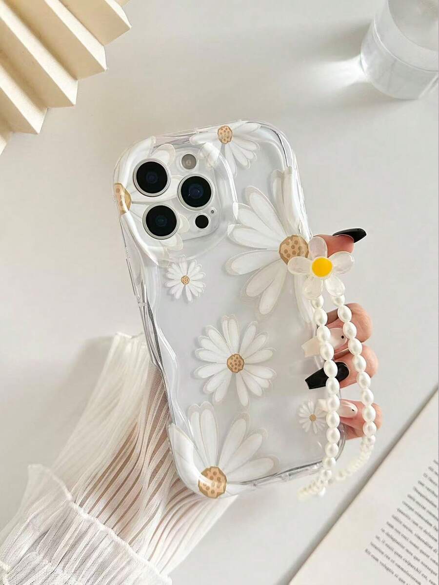Ốp lưng điện thoại chống sốc họa tiết hoa vân nổi cạnh lượn sóng kèm phụ kiện vòng tay hạt, tương thích với iPhone 17pro/17Air/17/17promax16/11/16pro/16plus/16promax/16e/15Promax/13/14/12/XS/XR/7G/8P, Galaxy A17/A07/S25/S25PLUS/S25 Ultra/A16/A36/A26/A56/A50/A12/A32/A52/A72/A51/A21S/A13/A14/S24/S24PLUS/S24Ultra,S22/A52/A53/A54/A55S23/, 11/12Pro/12/12X/13Pro/14Pro/15Pro/, 10/9/Note9/12c/Note11pro/Note8Pro