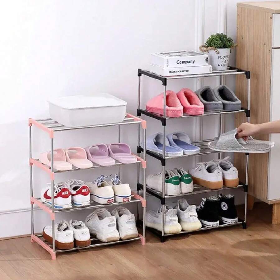 Foldable Shoe Racks - Black Three Layer - View 1