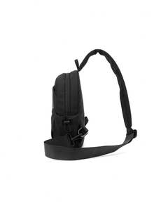 Fashionable Minimalist Nylon Solid Color Multi-Function Men's Casual Chest Bag - Black - View 8