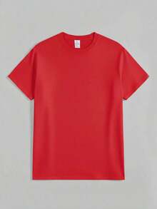 1 pieza de camiseta de verano para mujer con estampado de "alty Girl", cuello redondo, manga corta, estilo sencillo, casual, para uso diario, talla grande, camisetas de moda, camisetas para mujer - 100% algodón. Camiseta casual para mujer: perfecta para actividades al aire libre y moda urbana. Traje de fiesta elegante,T-shirt para damas elegantes,Blusas adecuadas para mujeres con curvas,Faldas de graduación,Ropa casualEstampado de animales adorables ,Estampado de letras divertidas - Rojo - Ver 3