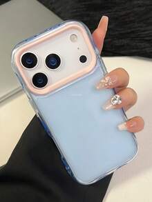 Cute Jelly Candy Color Shockproof Lens Protection Phone Case Compatible With IPhone 17 Pro Max 16 15 14 Pro Max 13 Pro Max 14 15 16 13 17 Simple Solid Color Bumper Cover - Blue - View 5