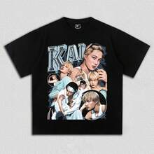 T-shirt de marque mode. Chemise en coton unisexe. T-shirt d'été, T-shirt homme, T-shirt femme, hauts d'été femme, tenue d'été homme, T-shirt en coton, KAI-TEE col rond respirant et doux. Débardeur homme. Un choix idéal pour les déplacements quotidiens et les activités de plein air. 100% coton col rond court, décontracté. Convient pour tous les jours et l'exercice, confectionné dans un tissu de coton pur doux et agréable sur la peau. - Noir - Voir 8
