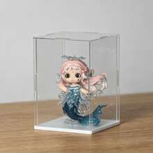 1pc Transparent Acrylic Display Case - Showcase Cabinet, White Base, Multiple Size Options, Dustproof Desktop Organizer Stand - Contemporary Style, Action Figure Plastic Material, Car Model, Collectibles, For Room, Store And Office Desk Storage - White Display Box - View 3