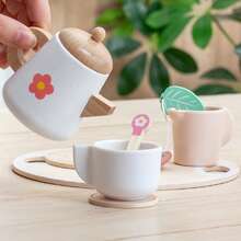 Children's Simulation Afternoon Tea Party Set, Girls Role Play Tea Set Wooden Toy Set, Early Education Interactive Playhouse Toys, Children's Kitchen Game Set, Party Decorations Toys, Children's Birthday Christmas Gifts - Tea Set Series - View 12