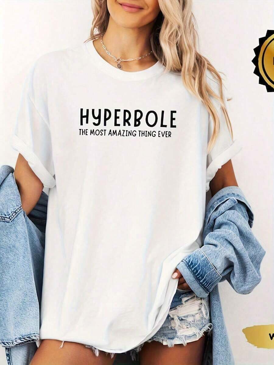 LooseCamiseta Rbole, Rbole "El Mejor G de la Historia", Camiseta de Gramática, Camiseta de Regalo para el Té, Camiseta para Amantes de los Libros, Camiseta de Algodón Grueso 220 G para Mujer - Top Blanco para Dama. Confeccionada en 100% algodón puro, grueso y transpirable, esta tela gruesa de 220 G ofrece comodidad y durabilidad. Perfecta para el verano, es ideal para el trabajo, el gimnasio, viajes, salidas informales, deportes al aire libre o para usarla en cualquier temporada. Una prenda básica versátil: ideal para la escuela, la ropa de calle o simplemente para relajarse en casa. Camisetas de Mujer. Camiseta básica de algodón con cuello redondo para mujer. - Blanco - Ver 1