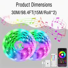 1米-30米音乐同步RGB LED灯带,支持APP和遥控器控制,USB 5V供电,可变色,适用于电视背光、卧室及派对/节日装饰 - TYC-MH - 查看 16